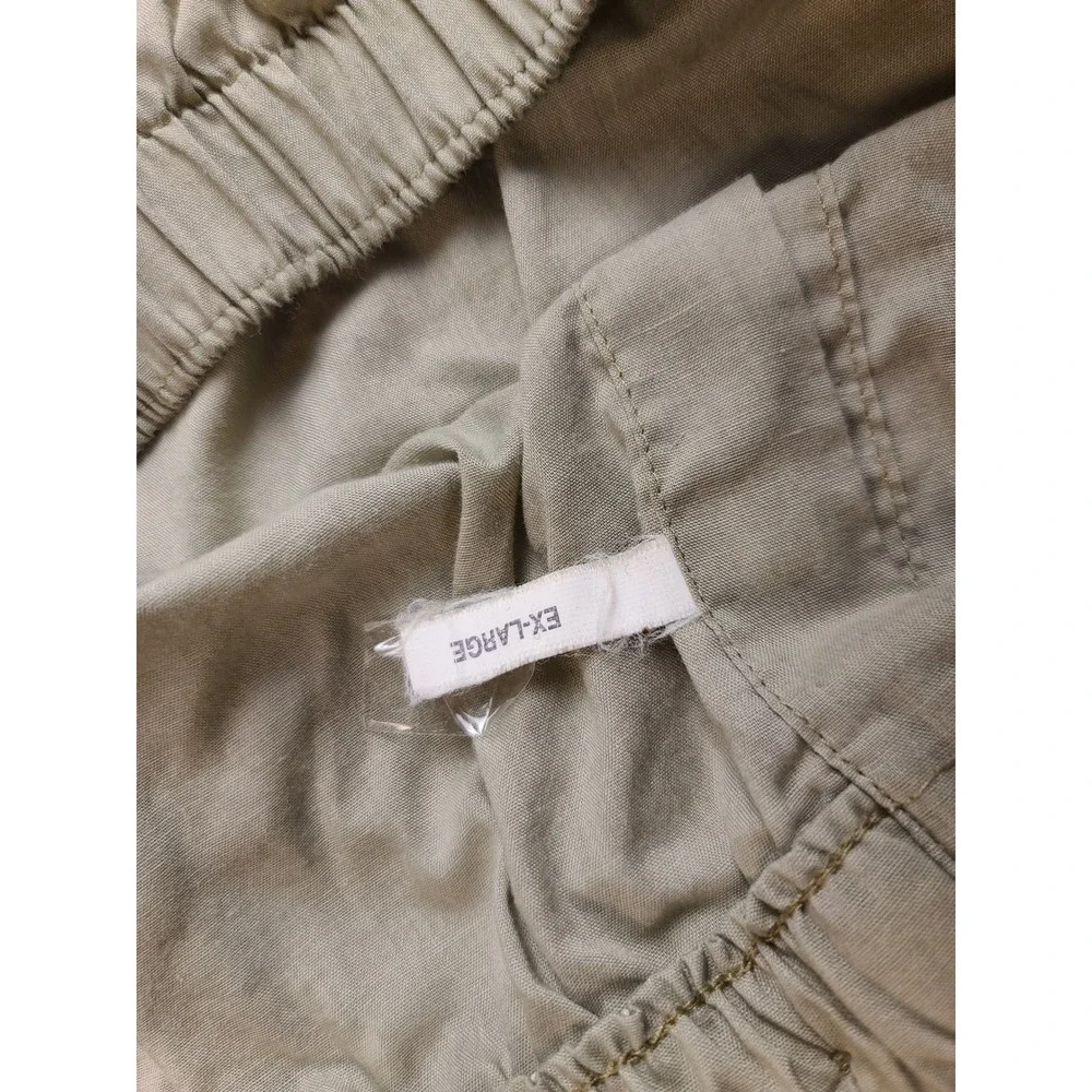 Men's Khaki Tan Pajama Lounge Pants XL 36x28 Elastic Waist Cotton Blend Straight